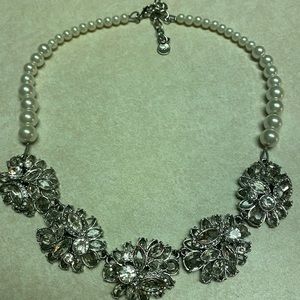 Pearl and Crystal Costume Jewelry Necklace